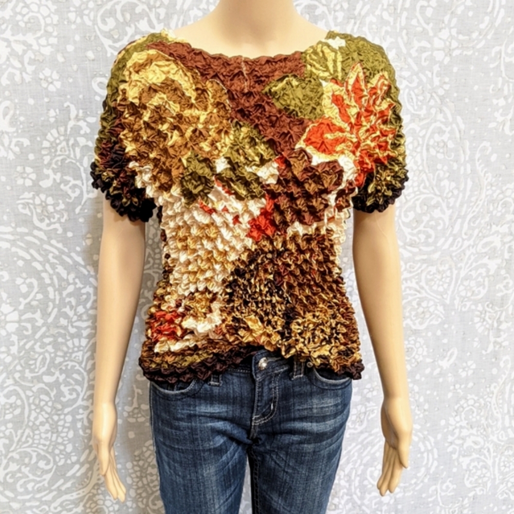 🌼3/$28🌼Vintage Popcorn Crinkled Textured Top